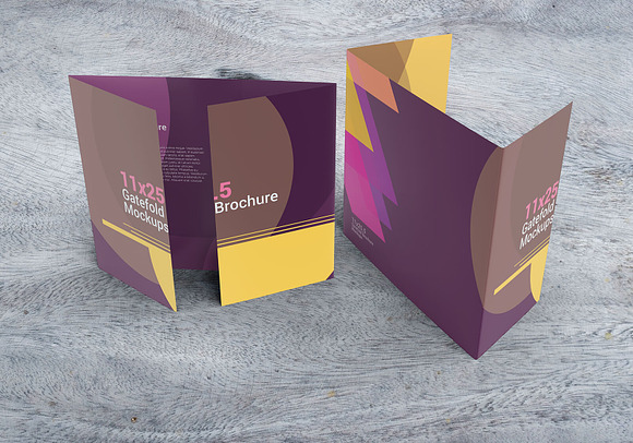 11×25.5 Gatefold Brochure Mockups in Print Mockups - product preview 5