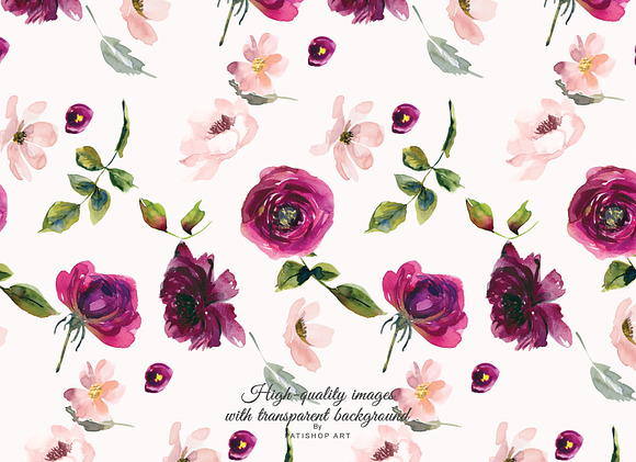 Burgundy Blush Alphabet & Pattern in Illustrations - product preview 3