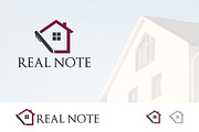 House Real Estate Pen Note Logo