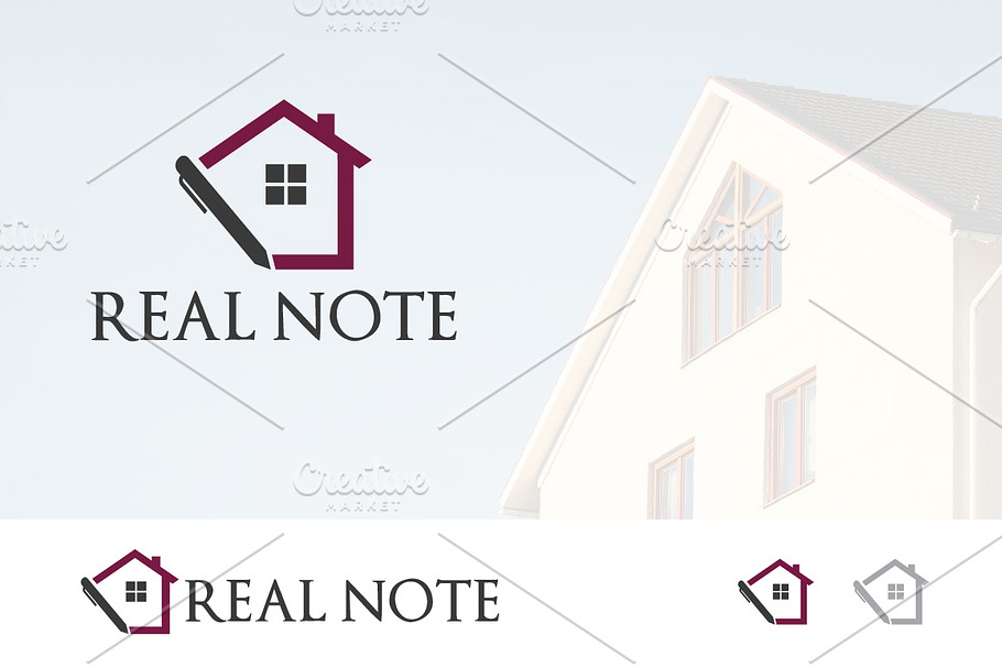 House Real Estate Pen Note Logo in Logo Templates - product preview 8