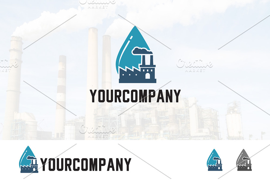 Natural Water Industry Factory Logo in Logo Templates - product preview 8