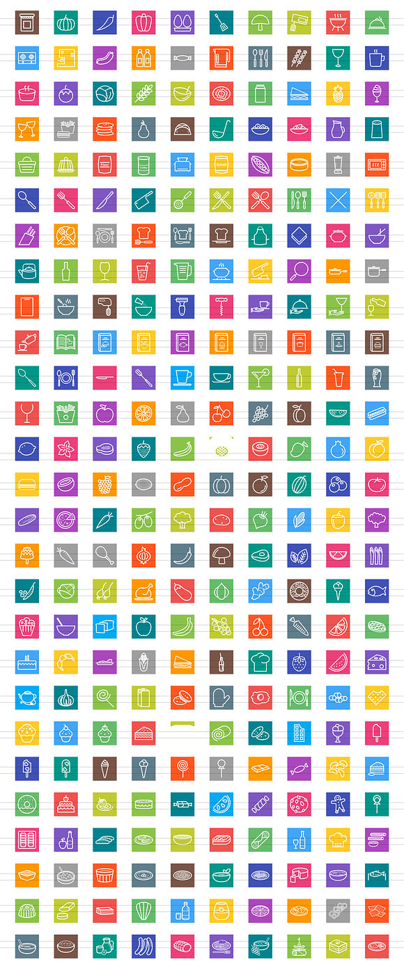 270 Food & Drinks General Line Icons in Graphics - product preview 1