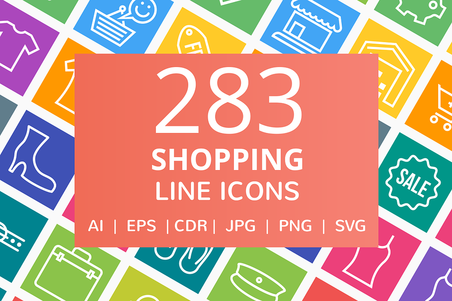 284 Shopping Line Multicolor Icons