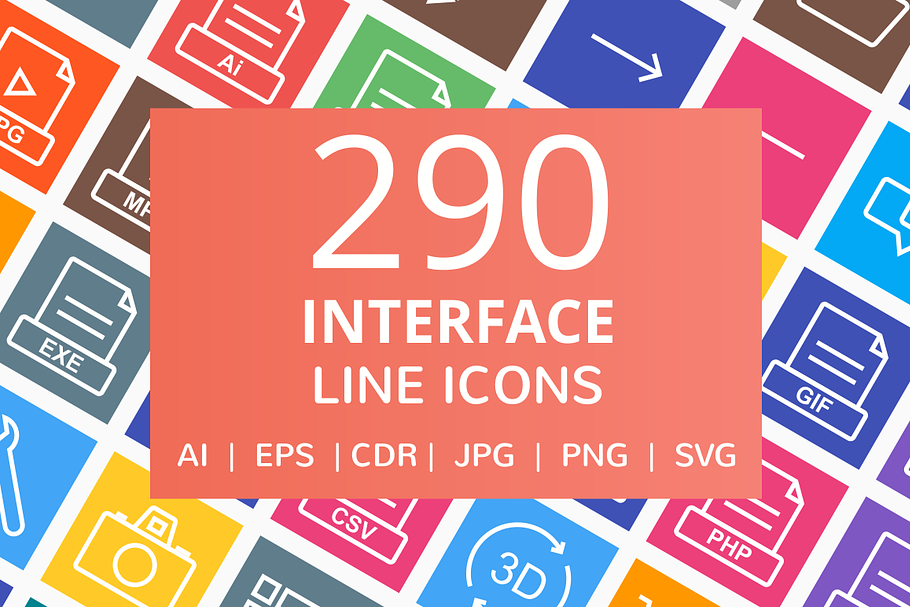 290 Interface Line Multicolor Icons