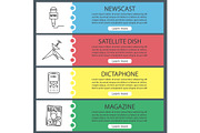 Mass media web banner templates set