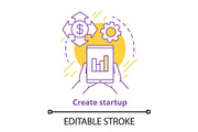 Creating startup concept icon