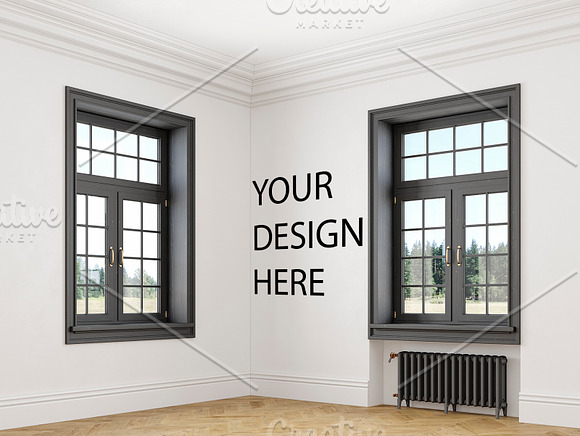 Classic empty room Interior mockup in Product Mockups - product preview 4