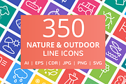 350 Nature & Outdoor Line Icons