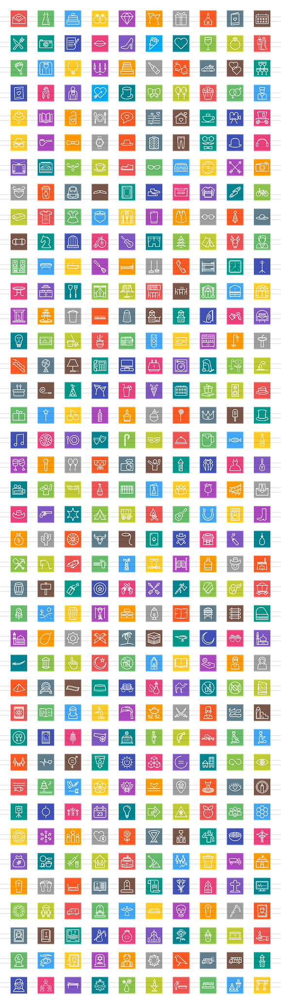 400 Lifestyle Line Multicolor Icons in Graphics - product preview 1