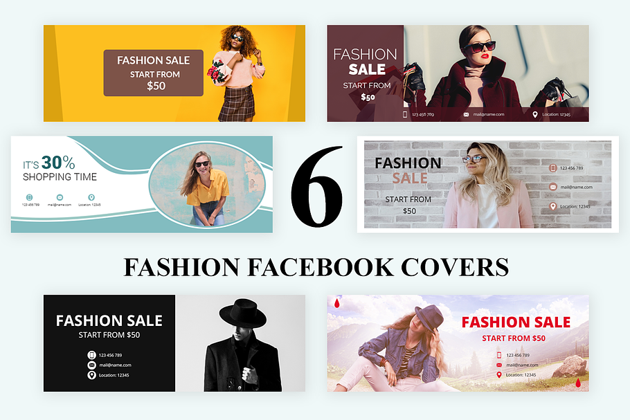 6 Fashion Facebook Covers in Facebook Templates - product preview 8