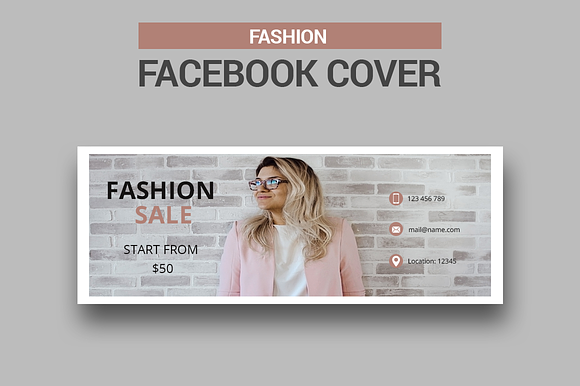 6 Fashion Facebook Covers in Facebook Templates - product preview 3