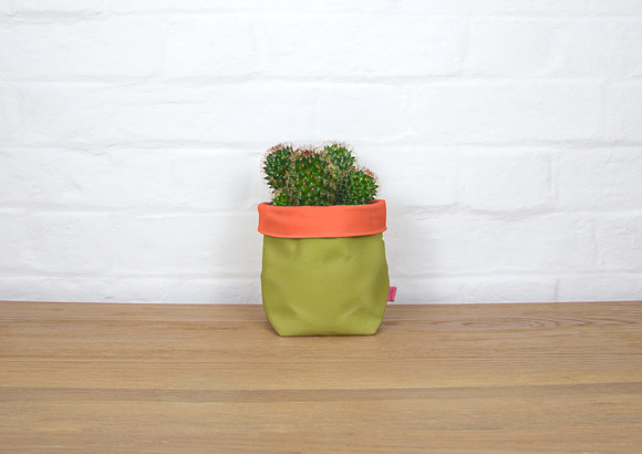 Fabric planter mockup with cactus in Product Mockups - product preview 4