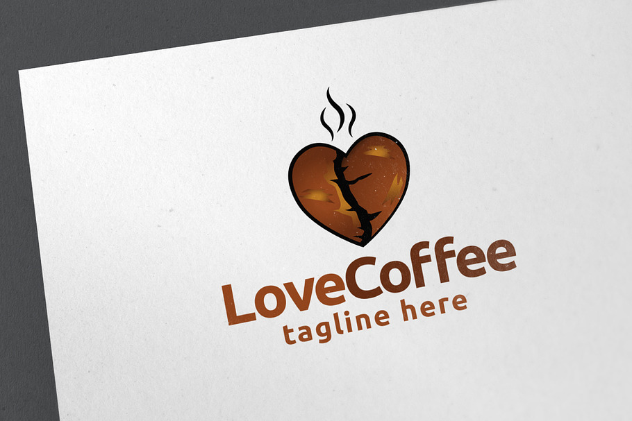 Love Coffee Logo Template