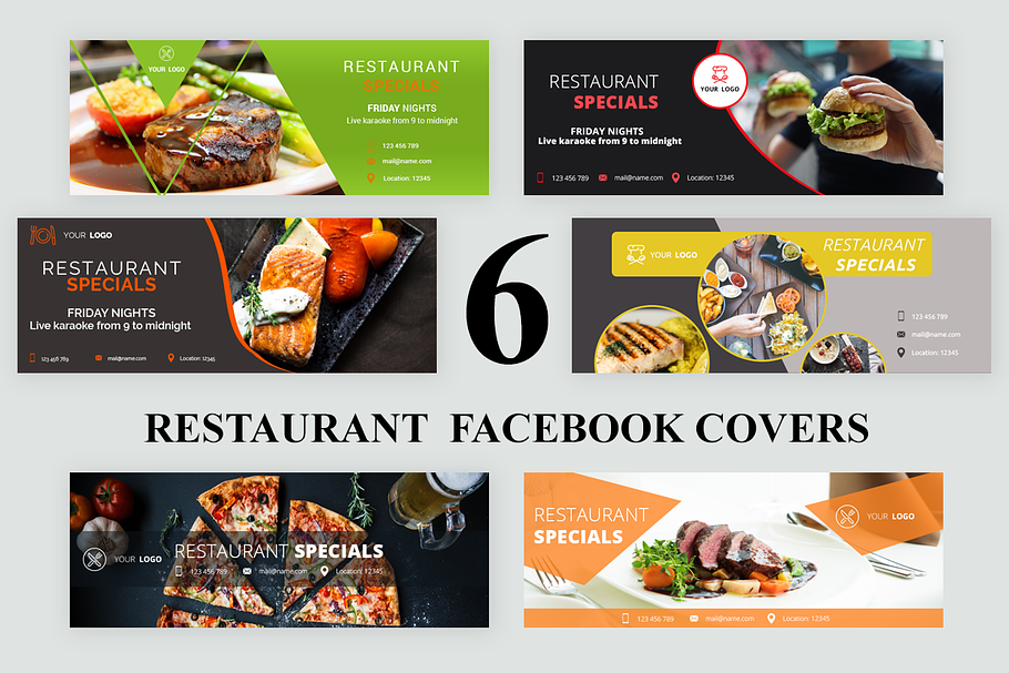 6 Restaurant Facebook Covers