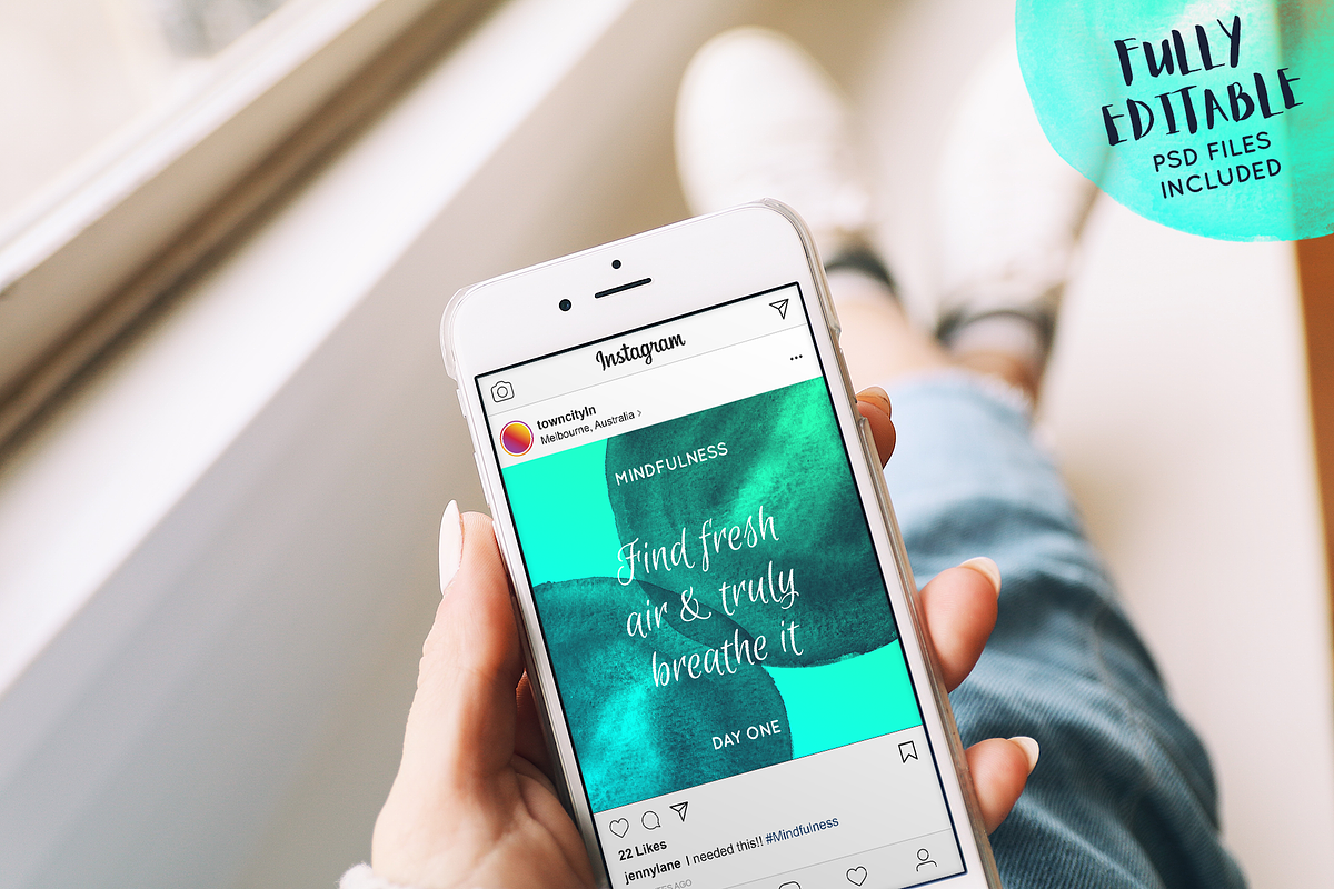 7 Days of Mindfulness Challenge in Instagram Templates - product preview 8