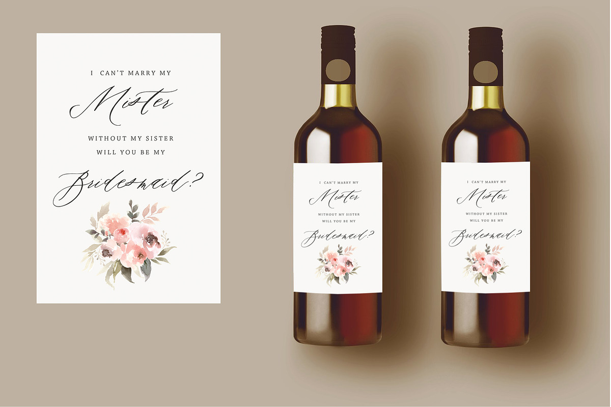 Bridesmaid Proposal Wine Label in Wedding Templates - product preview 8