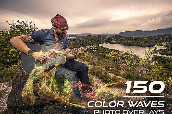 150 Color Waves Photo Overlays