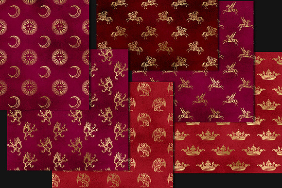 Heraldic Red and Gold Backgrounds in Textures - product preview 1