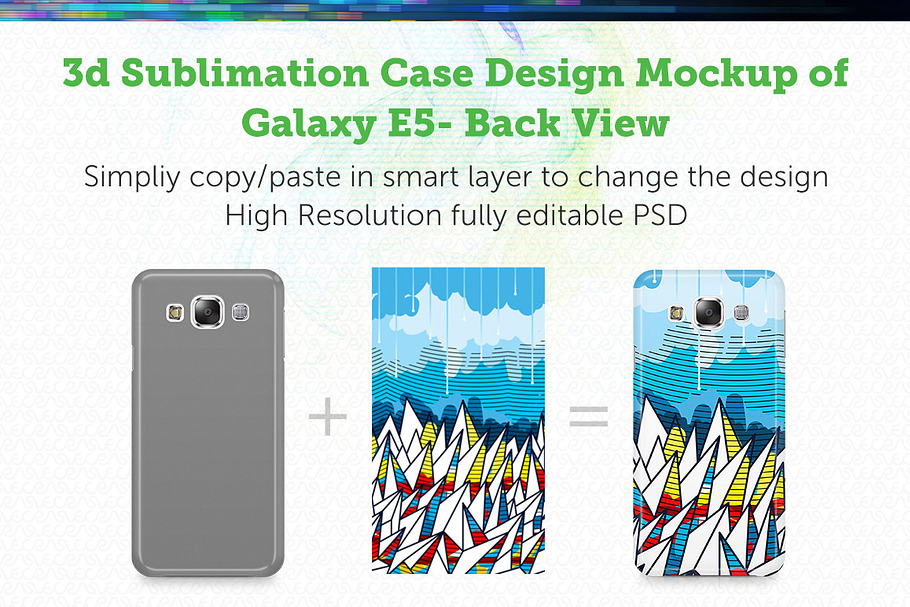 Galaxy E5 3d Sublimation Mockup in Product Mockups - product preview 8