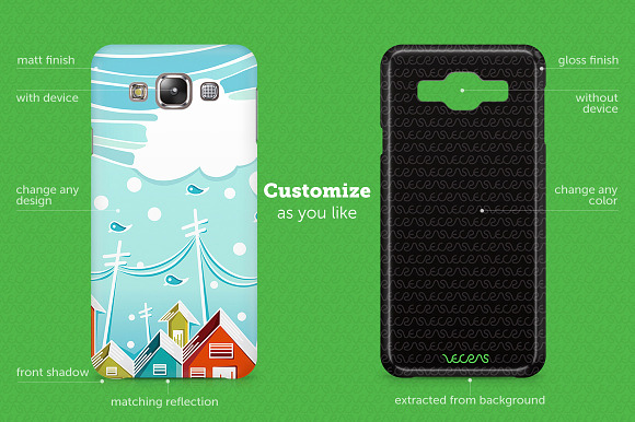 Galaxy E5 3d Sublimation Mockup in Product Mockups - product preview 1