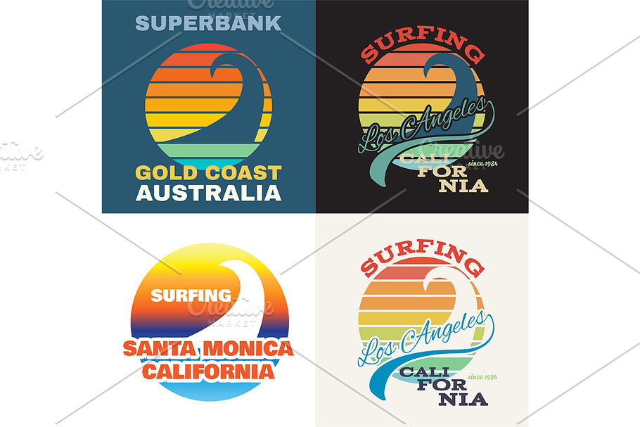 California surf illustration, vector in Illustrations - product preview 8