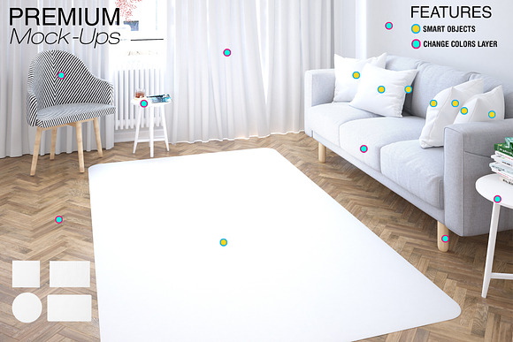 Carpets in Living Room Pack in Product Mockups - product preview 9