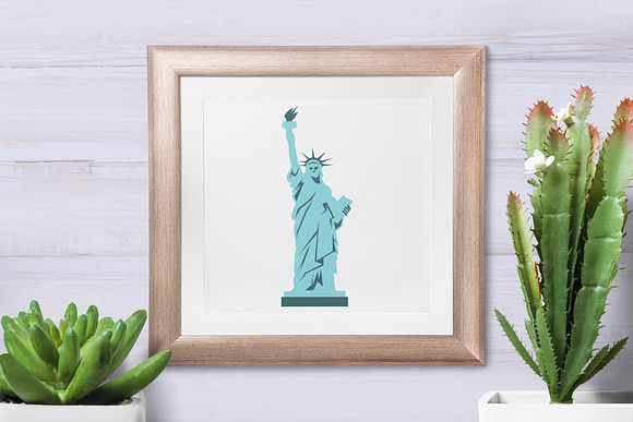 USA icons set, flat style in Graphics - product preview 3