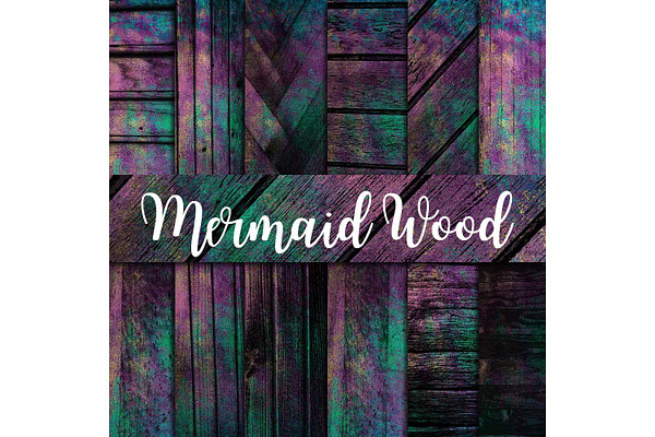 Mermaid Wood Texture Digital Paper