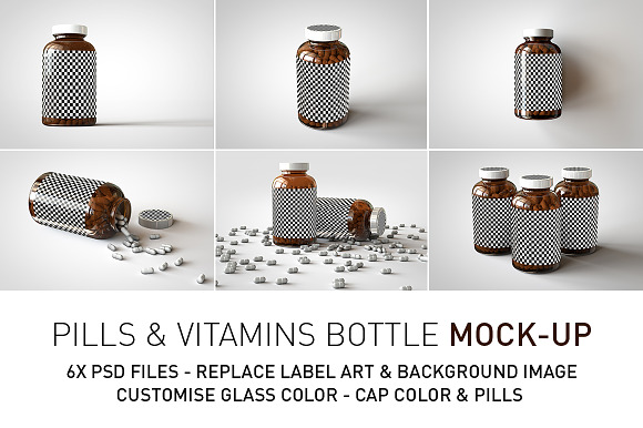 Pill Bottle | Vitamin Bottle Mock-Up in Product Mockups - product preview 1