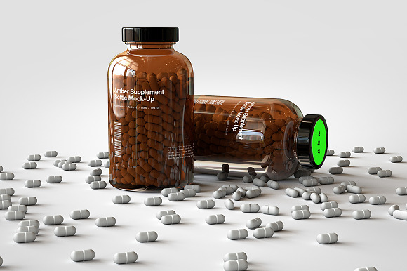 Pill Bottle | Vitamin Bottle Mock-Up in Product Mockups - product preview 10