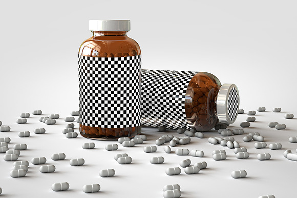 Pill Bottle | Vitamin Bottle Mock-Up in Product Mockups - product preview 11