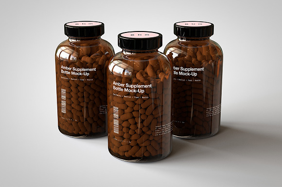 Pill Bottle | Vitamin Bottle Mock-Up in Product Mockups - product preview 12
