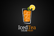 Ice tea glass logo.