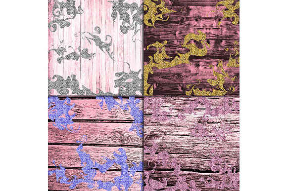 Pink Wood & Liquid Glitter Paper in Textures - product preview 1