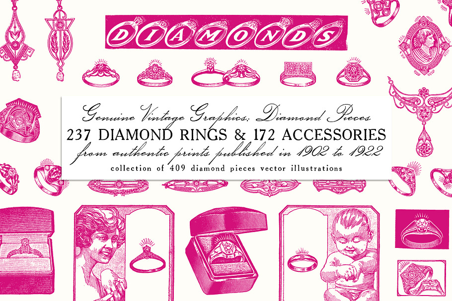 Diamond Pieces: 409 Vector Illustra.