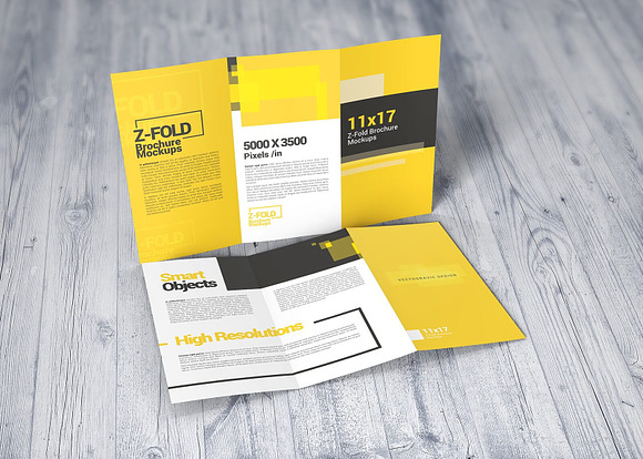 11×17 Z-Fold Brochure Mockups in Print Mockups - product preview 1