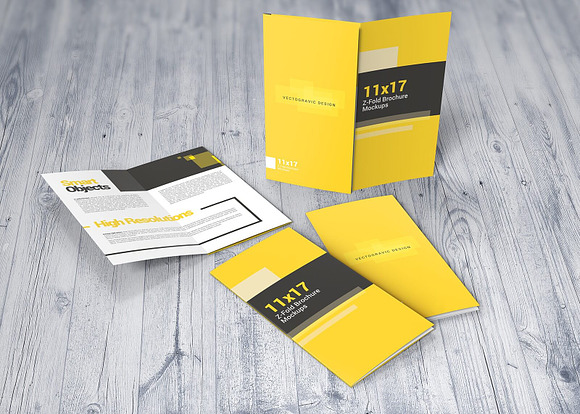 11×17 Z-Fold Brochure Mockups in Print Mockups - product preview 2