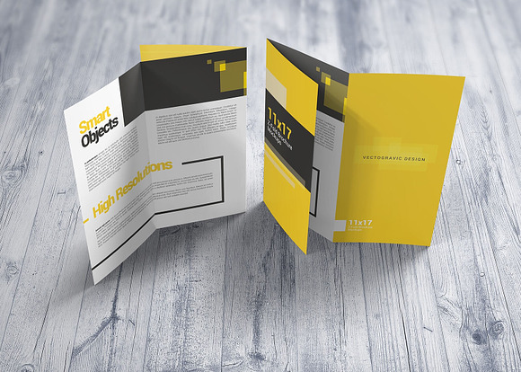 11×17 Z-Fold Brochure Mockups in Print Mockups - product preview 3