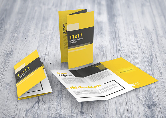 11×17 Z-Fold Brochure Mockups in Print Mockups - product preview 4