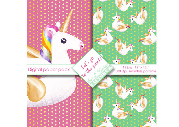 Summer digital paper pack. in Patterns - product preview 6