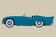 blue cabriolet american car