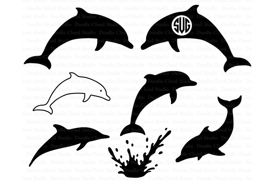 Dolphins SVG, Dolphin Monogram SVG.