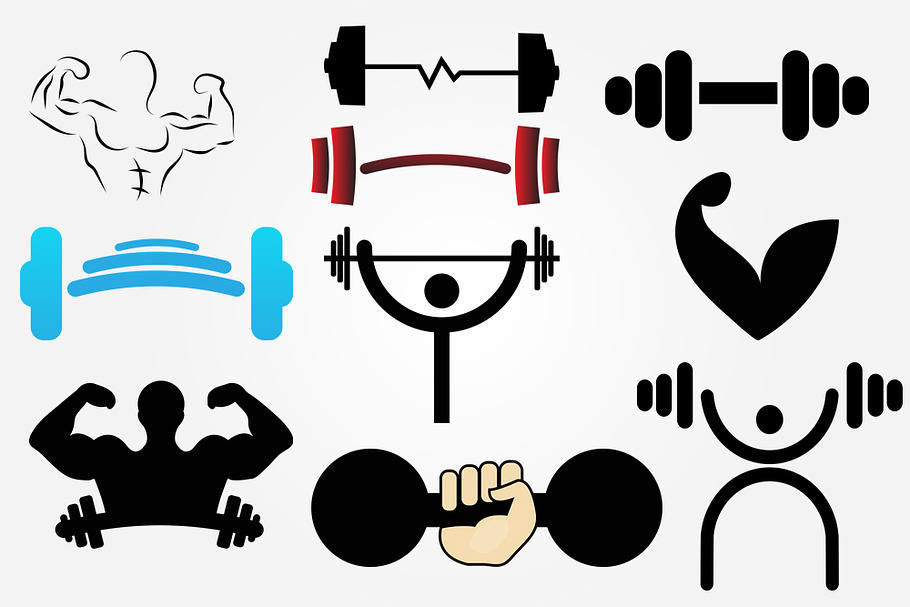 10 Body Fitness Gym Logo Png Pack