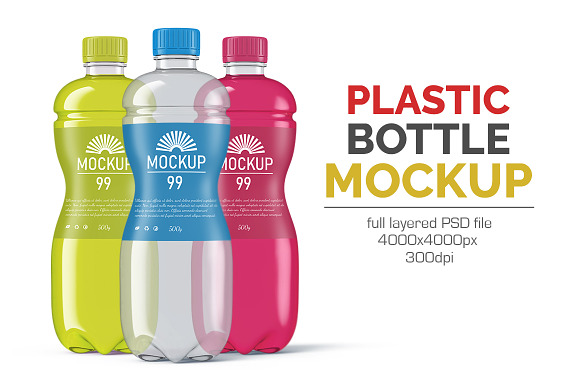 Plastic Water Bottle Mockup in Product Mockups - product preview 1