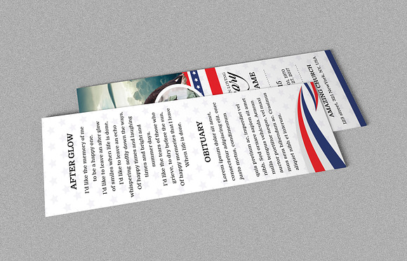 Funeral Bookmark for Army Military in Card Templates - product preview 1