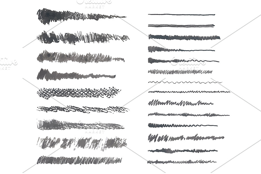 Vector hand drawn ink brush strokes in Photoshop Brushes - product preview 8