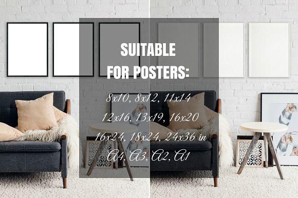 Picture Frame Set Of 3 Mockups in Print Mockups - product preview 1