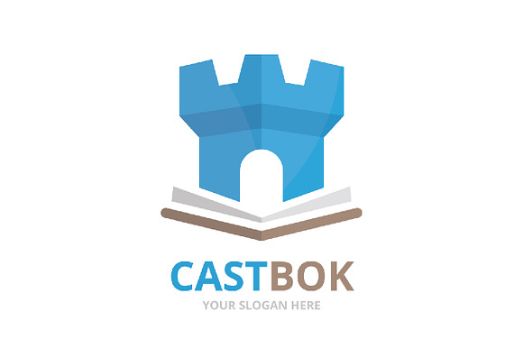 Vector book and castle logo  in Logo Templates - product preview 1