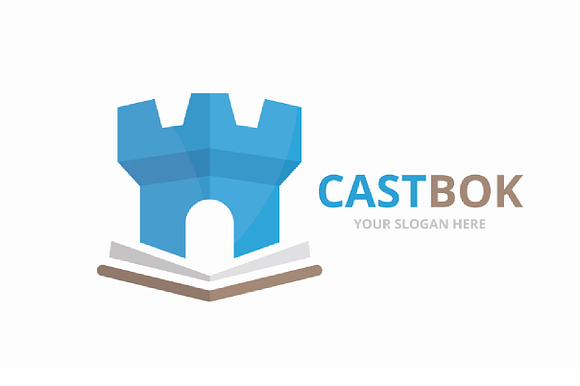 Vector book and castle logo  in Logo Templates - product preview 3