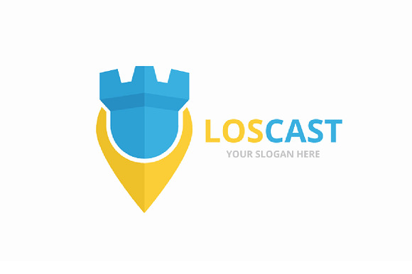 Vector castle and map pointer logo   in Logo Templates - product preview 3